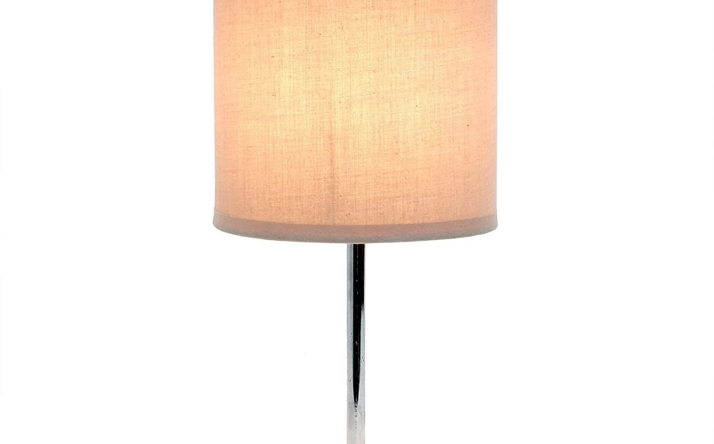 best Chrome Mini Basic Table Lamp with Fabric Shade