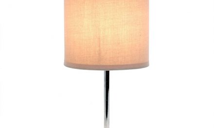 best Chrome Mini Basic Table Lamp with Fabric Shade