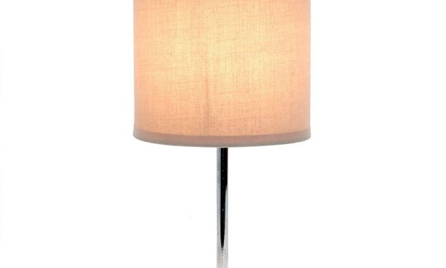 best Chrome Mini Basic Table Lamp with Fabric Shade